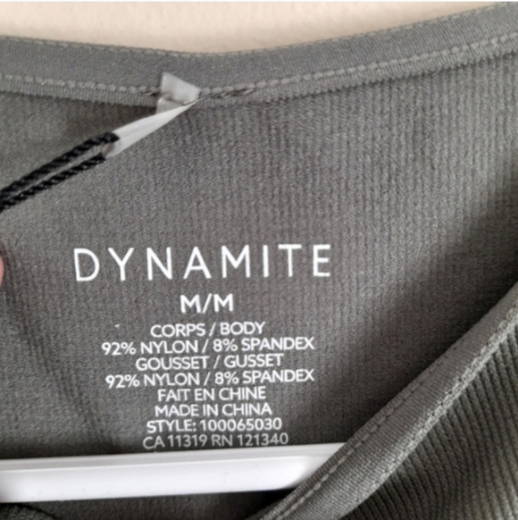 Dynamite Dark Gray Sleeveless Bodysuit - Picture 2 of 5